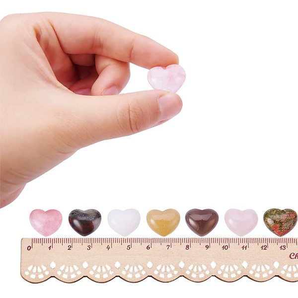 

PandaHall 18 Kinds Natural/Synthetic Gemstone Cabochons, Heart, 15x18x6mm, 1pc/kind, 18pcs/set Mixed Stone Heart