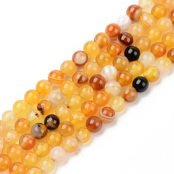 

PandaHall Natural Sardonyx Beads Strands, Dyed & Heated, Round, Gold, 6mm, Hole: 1mm, about 63~65pcs/strand, 14.76 inch(37.5cm) Sardonyx...