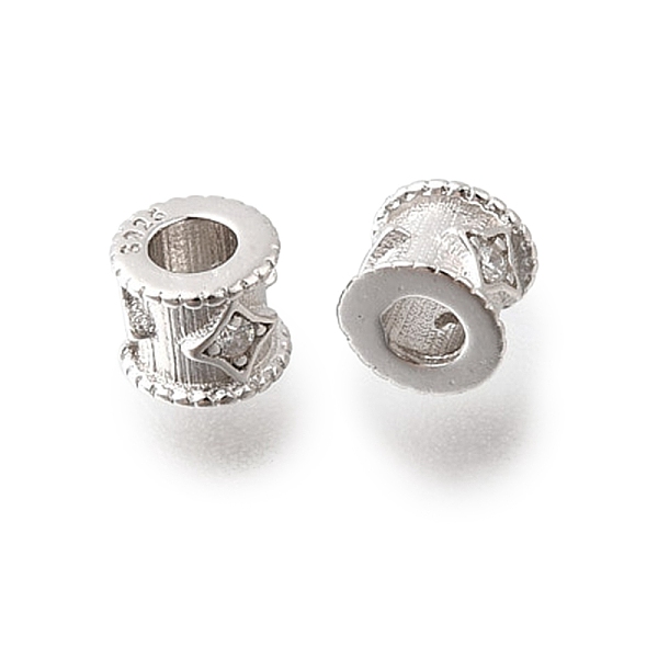 925 micro pavé de perles de zircone cubiques transparentes en argent sterling