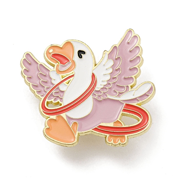 

PandaHall Enamel Pins, Light Gold Plated Alloy Brooch, Goose, 32x36x1.5mm Alloy+Enamel Goose