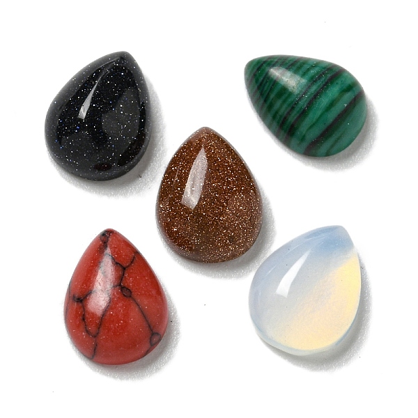 

PandaHall Synthetic Gemstone Cabochons, Teardrop, 8x6x3mm Mixed Stone Teardrop