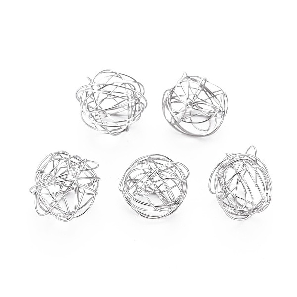 

PandaHall 304 Stainless Steel Beads, Wire Wrapped, Hollow, Round, Stainless Steel Color, 10.5~13mm 304 Stainless Steel Round