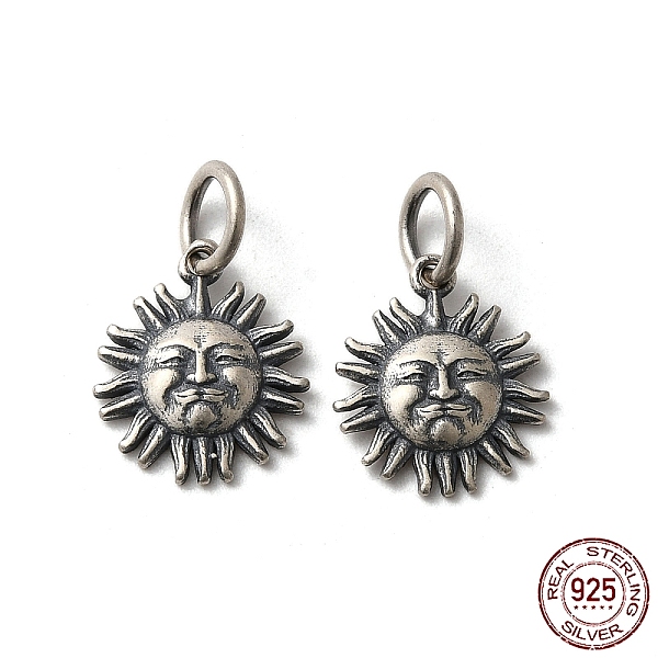 

PandaHall Thailand 925 Sterling Silver Charms, with Jump Rings, Sun, with S925 Stamp, Antique Silver, 13x11x2mm, Hole: 4mm Sterling Silver...