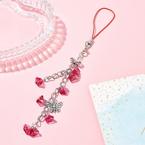 Flower Acrylic  Glass Mobile Straps