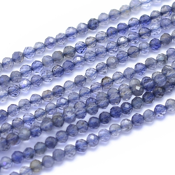 

PandaHall Natural Iolite Beads Strands, Faceted, Round, 2.5mm, Hole: 0.6mm, about 160pcs/strand, 15.75 inch(40cm) Iolite Round