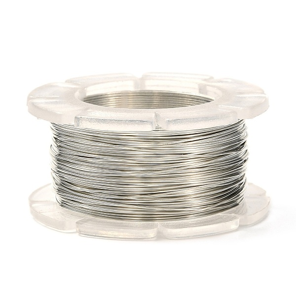 

PandaHall Round Copper Craft Wire, for Jewelry Making, Long-Lasting Plated, Platinum, 24 Gauge, 0.5mm, about 39.37 Feet(12m)/roll. Copper..., Gray
