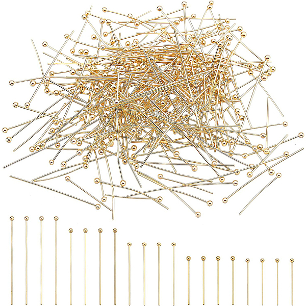 

PandaHall BENECREAT 5 Sizes 250Pcs 14K Gold Plated Brass Ball Head Pins, 23 Gauge Wire Headpins for Earring Bracelet Jewelry Craft Making...