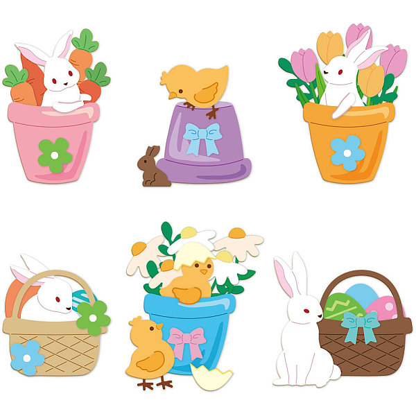 

PandaHall Easter Egg Rabbit Chick Carbon Steel Cutting Dies Stencils, for DIY Scrapbooking, Photo Album, Decorative Embossing Paper Card...