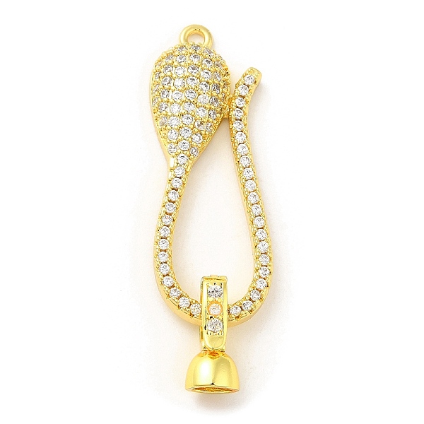 

PandaHall Rack Plating Brass Micro Pave Clear Cubic Zirconia Fold Over Clover Clasps, Long-Lasting Plated, Snake, Real 18K Gold Plated...