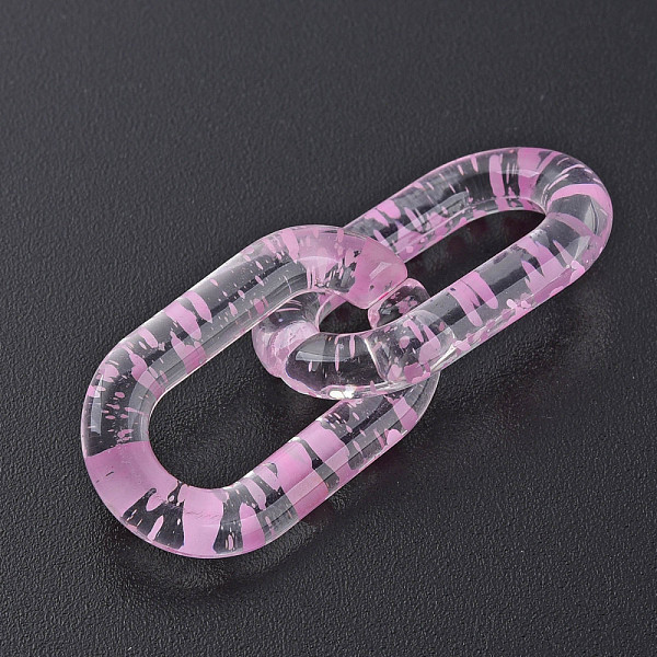

PandaHall Transparent Acrylic Linking Rings, Quick Link Connectors, for Cable Chains Making, Oval, Pearl Pink, 27x16.5x4mm, Inner Diameter...
