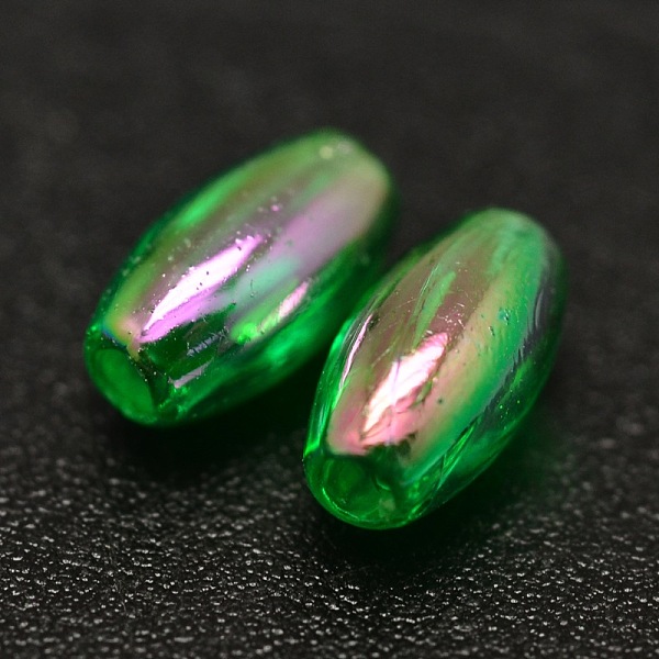 

PandaHall AB Color Plated Rice Electroplated Eco-Friendly Transparent Acrylic Beads, Green, 6x3mm, Hole: 1mm, about 17700pcs/500g Acrylic...