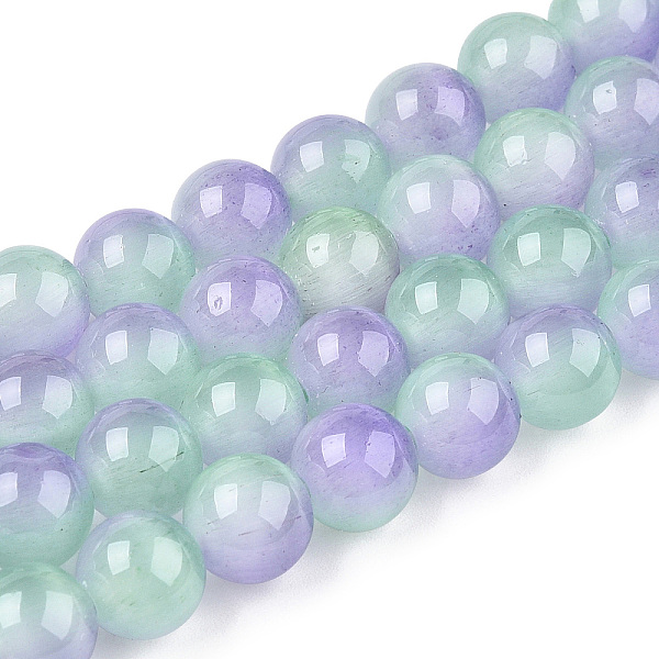 

PandaHall Cat Eye Beads Strands, Two Tone, Round, Medium Purple, 7.5~8mm, Hole: 1mm, about 49~51pcs/strand, 14.37~14.96 inch(36.5~38cm)...