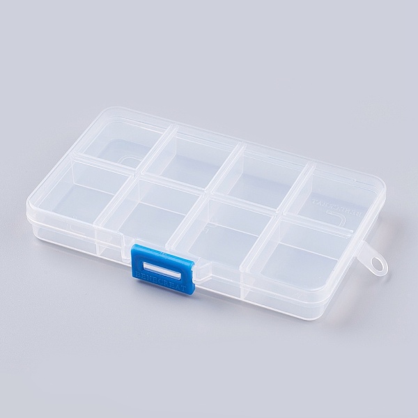 

PandaHall Plastic Bead Containers, 8 compartments, Rectangle, Clear, 13x8.4x1.75cm Plastic Rectangle Clear