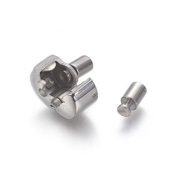 

PandaHall 304 Stainless Steel European Clasps, with Cord Ends, Column, Stainless Steel Color, 18.5x10mm, Hole: 3mm 304 Stainless Steel...