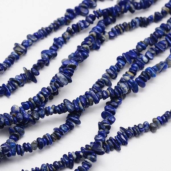 

PandaHall Chips Natural Lapis Lazuli Beads Strands, 3~8x3~12x3~5mm, Hole: 1mm, about 32 inch Lapis Lazuli Chip