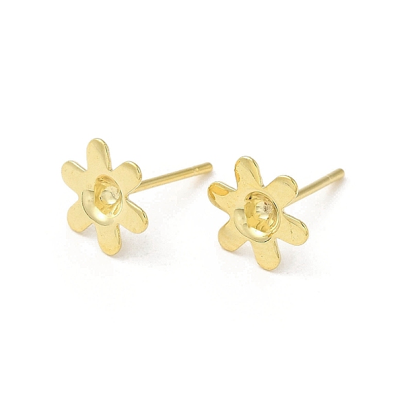 

PandaHall Flower 201 Stainless Steel Stud Earring Findings, Earring Settings with 304 Stainless Steel Pins, Real 18K Gold Plated, 9.5x8.5mm...