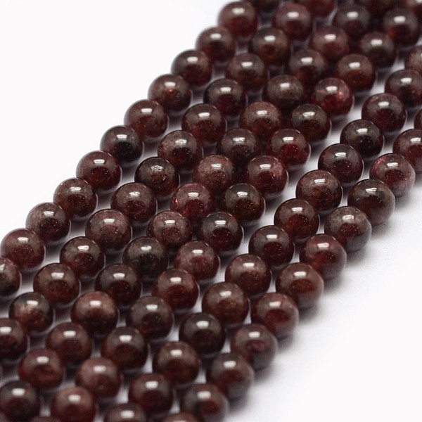 

PandaHall Natural Garnet Bead Strands, Round, 4.5~5mm, Hole: 1mm, about 89pcs/strand, 15.5 inch Garnet Round