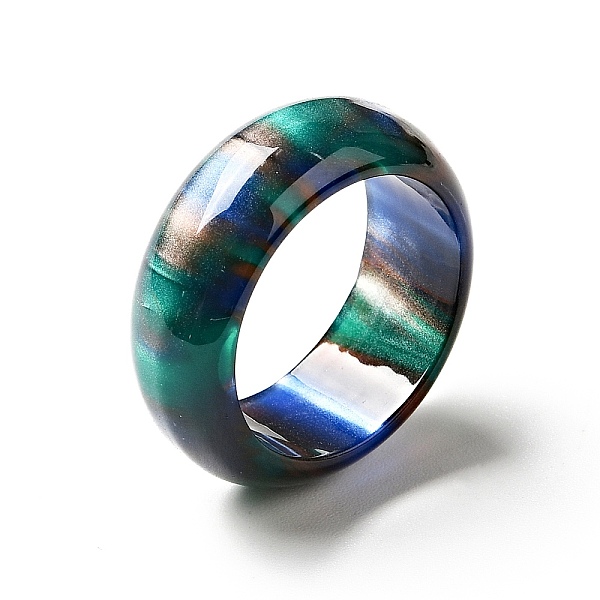 

PandaHall Resin Plain Band Finger Ring for Women, Teal, US Size 6 3/4(17.1mm) Resin Cyan