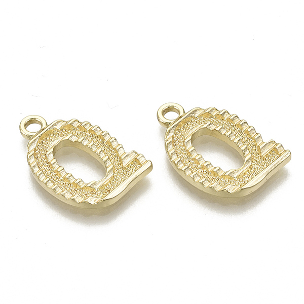 

PandaHall Alloy Pendants, Cadmium Free & Nickel Free & Lead Free, Initial Letter, Real 18K Gold Plated, Initial Letter.Q, 21x13x2mm, Hole...