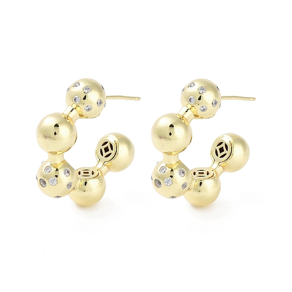 

PandaHall Rack Plating Brass Micro Pave Cubic Zirconia Studs Earrings, Half Hoop Earrings for Women, Long-Lasting Plated, Lead Free &...