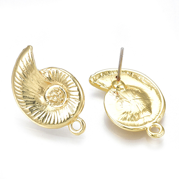 

PandaHall Alloy Stud Earring Findings, with Steel Pins, Snail, Light Gold, 22.5x14mm, Hole: 1.6mm, Pin: 0.7mm Alloy Snail