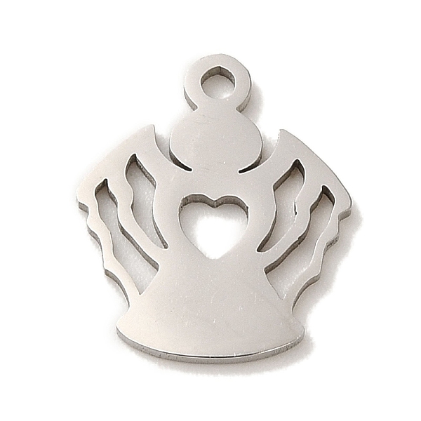 

PandaHall 201 Stainless Steel Charms, Laser Cut, Angel Charm, Stainless Steel Color, 14.5x12.5x1mm, Hole: 1.4mm 201 Stainless Steel Angel &...