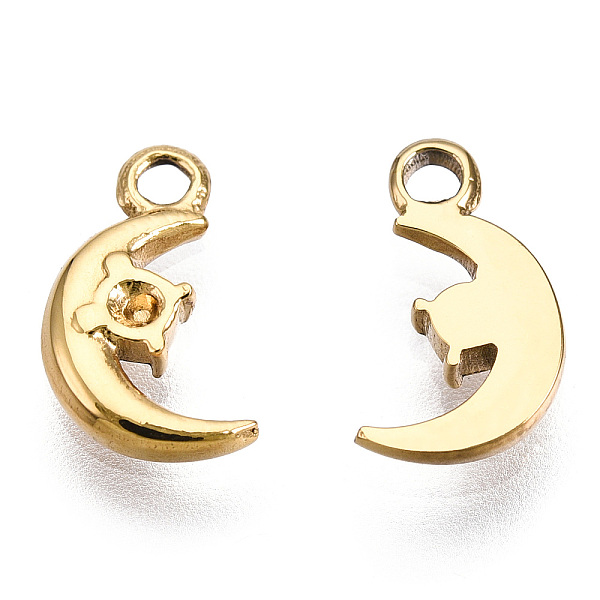 

PandaHall 304 Stainless Steel Pendant Rhinestone Settings, Moon, Nickel Free, Real 14K Gold Plated, Fit For 1.2mm Rhinestone, 10.5x6x1.5mm...