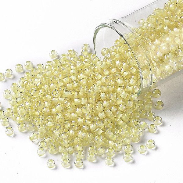 

PandaHall TOHO Round Seed Beads, Japanese Seed Beads, (182) Inside Color Luster Crystal Soft Yellow, 8/0, 3mm, Hole: 1mm, about 1110pcs/50g...