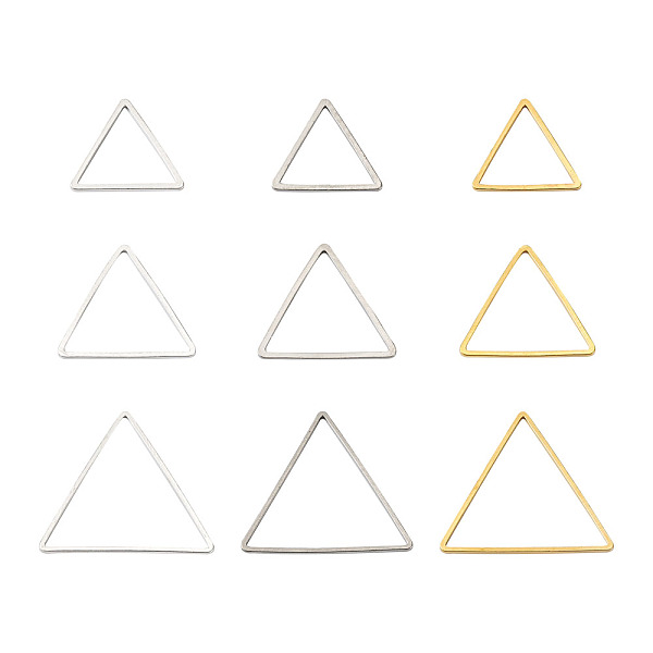 

PandaHall Craftdady Brass Linking Rings, Plated, Triangle, Mixed Color, 13~23.5x15~27x0.8~1mm, Inner Diameter: 11~22x12~24mm, 90pcs/box...