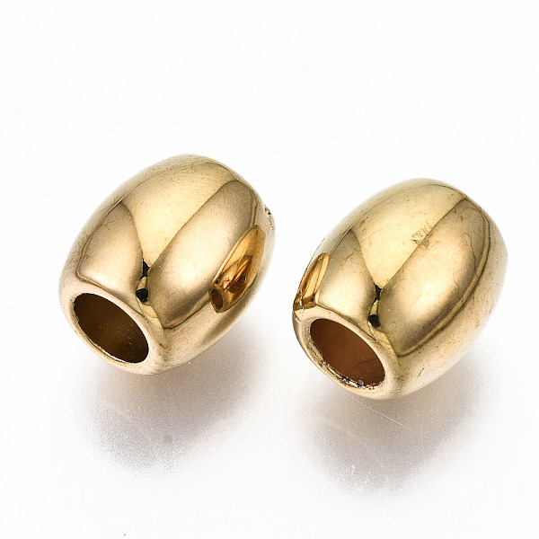 

PandaHall CCB Plastic European Beads, Large Hole Beads, Barrel, Golden, 11.5x10.5mm, Hole: 5mm, about 710pcs/500g Plastic Barrel