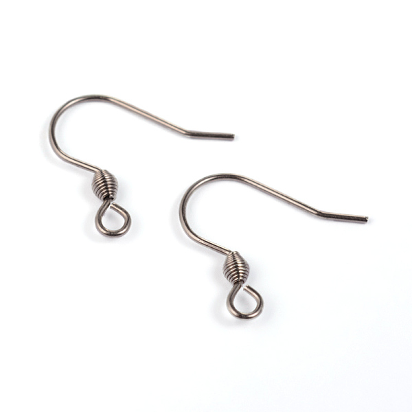 

PandaHall 304 Stainless Steel Earring Hook Findings, with Horizontal Loop, Stainless Steel Color, 18x16x0.8mm, 20 Gauge, Hole: 2mm 304...