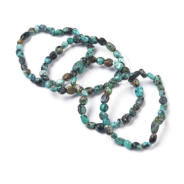 

PandaHall Natural Turquoise Bead Stretch Bracelets, Tumbled Stone, Nuggets, 2~2-1/4 inch(5.2~5.6cm), Bead: 7~13x6~10mm Natural Turquoise