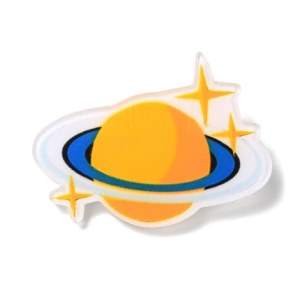

PandaHall Planet Acrylic Safety Brooch, Universe Space Lapel Pin for Backpack Clothes, Orange, 34x48x2mm Acrylic Orange