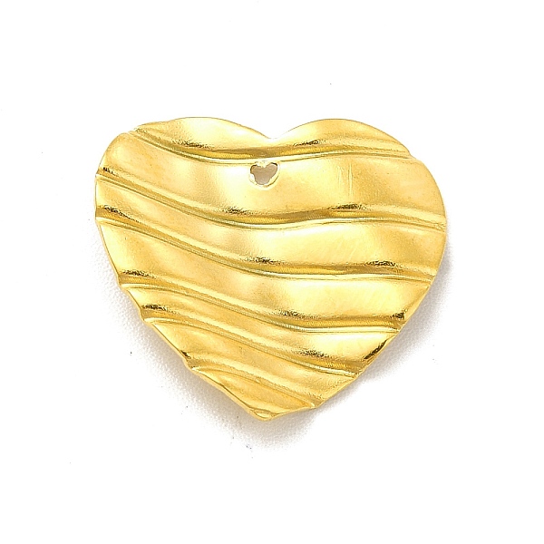 

PandaHall Ion Plating(IP) 201 Stainless Steel Pendants, Heart Charm, Golden, 16.5x18x1mm, Hole: 1.2mm 201 Stainless Steel Heart