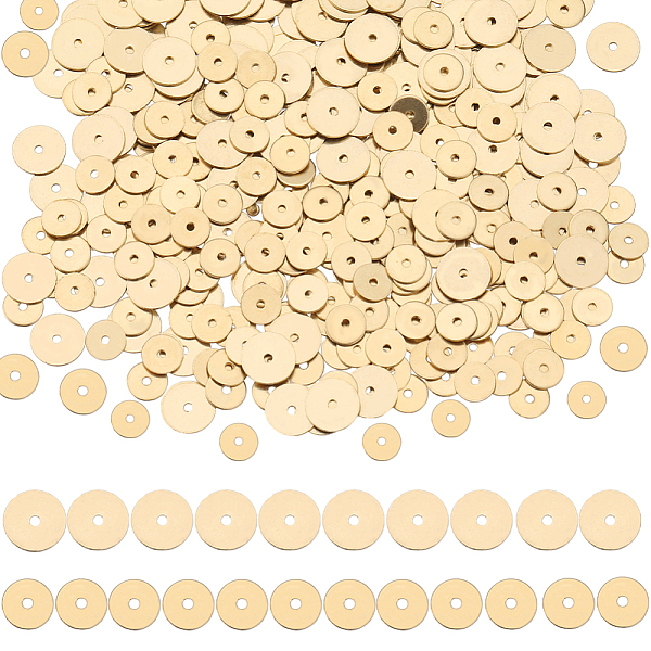 

PandaHall SUNNYCLUE 1 Box 400Pcs Real 18K Gold Plated Brass Beads Bulk 6mm 8mm Flat Round Disc Heishi Bead Long-Lasting Golden Loose Spacer...