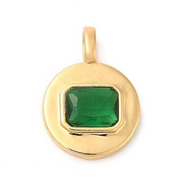 

PandaHall Brass with Cubic Zirconia Pendants, Real 16K Gold Plated, Flat Round Charm, Green, 20.5x15x4mm, Hole: 4x2.5mm Brass+Cubic Zirconia...