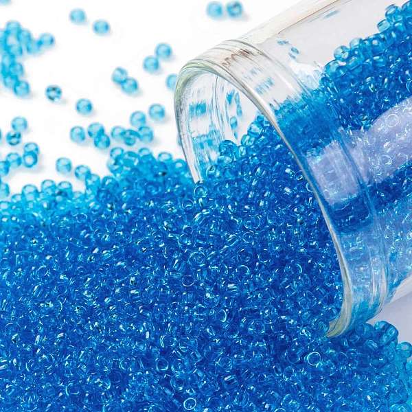 

PandaHall TOHO Round Seed Beads, Japanese Seed Beads, (3BF) Transparent Frost Medium Aquamarine, 15/0, 1.5mm, Hole: 0.7mm, about 3000pcs/10g..., Cyan