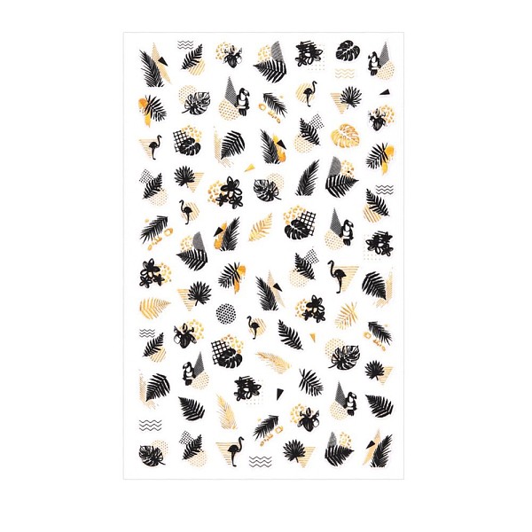 

PandaHall Shining Watermark Slider Art Stickers, 3D Hot Stamping Nail Decals, Self Adhesive, for Manicure Decorations, Leaf Pattern..., Black