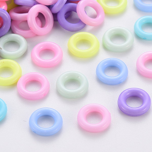 

PandaHall Opaque Acrylic Linking Rings, Dyed, Ring, Mixed Color, 10x2mm, Inner Diameter: 5mm, about 3650pcs/500g Acrylic Ring Multicolor