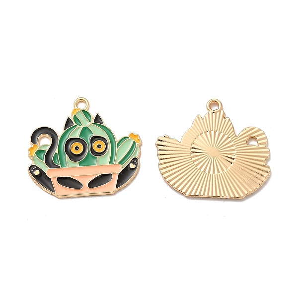 

PandaHall Alloy Enamel Pandants, Lead Free & Cadmium Free, for Halloween, Cat Charm, Light Gold, 25x28x1.5mm, Hole: 1.8mm Alloy+Enamel Cat...