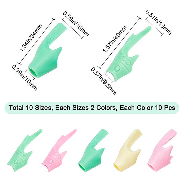 

PandaHall Gorgecraft 60Pcs 6 Colors Fish Shape Polyethylene Pencil Grips for Kids, Grip Posture Correction Tool, Mixed Color, 10pcs/color..., Multicolor