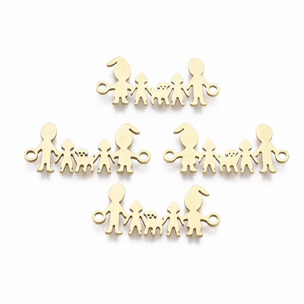 

PandaHall 201 Stainless Steel Links connectors, Laser Cut Links, Family, Golden, 11x24.5x1mm, Hole: 1.5mm 201 Stainless Steel Human