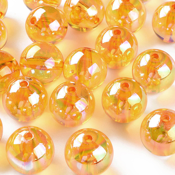 

PandaHall Transparent Acrylic Beads, AB Color Plated, Round, Orange, 20x19mm, Hole: 3mm, about 111pcs/500g Acrylic Round Orange