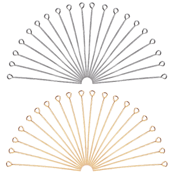 

PandaHall 160 pcs 45mm(1.7 inch) 304 Stainless Steel Head Pins Findings 21 Gauge(0.7mm) Open Eye Pin for Earring Pendant Bracelet Jewelry...