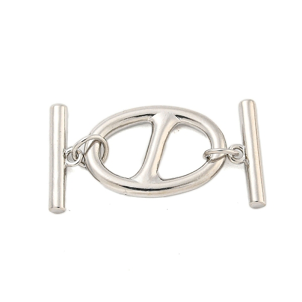 

PandaHall Brass Toggle Clasps, Oval, Platinum, Oval: 19.5x13.5x2.5mm, Hole: 6x7mm, Bar: 15.5x4.5x2.5mm, Hole: 1.2mm Brass Oval