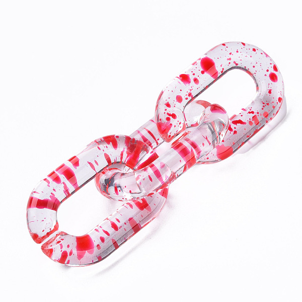 

PandaHall Transparent Acrylic Linking Rings, Quick Link Connectors, for Cable Chains Making, Oval, Crimson, 31x19.5x5mm, Inner Diameter..., Pink