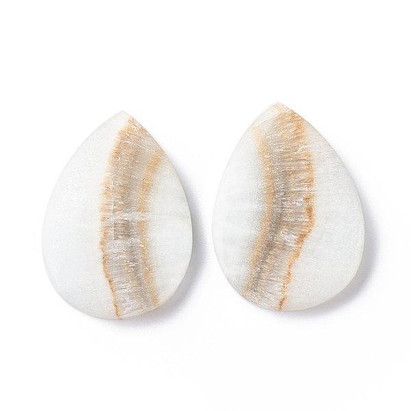 

PandaHall Natural Hemimorphite Cabochons, Teardrop with Pattern, 25x18x4mm, about 2pcs/pair Hemimorphite Teardrop