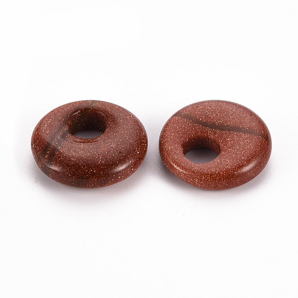 

PandaHall Synthetic Goldstone Pendants, Donut/Pi Disc, 17.5~18.5x5.5mm, Hole: 5.5mm Goldstone Donut