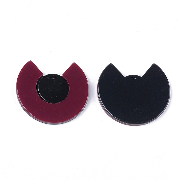 

PandaHall Cellulose Acetate(Resin) Pendants, Large Semicircle, Brown, 33.5x37.5x3.5mm, Hole: 1.5mm Cellulose Acetate Others Brown