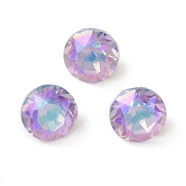 

PandaHall Glass Rhinestone Cabochons, Flat Back & Back Plated, Faceted, Diamond, Vitrail Light, 6x4.5mm Glass Rhinestone Diamond Purple